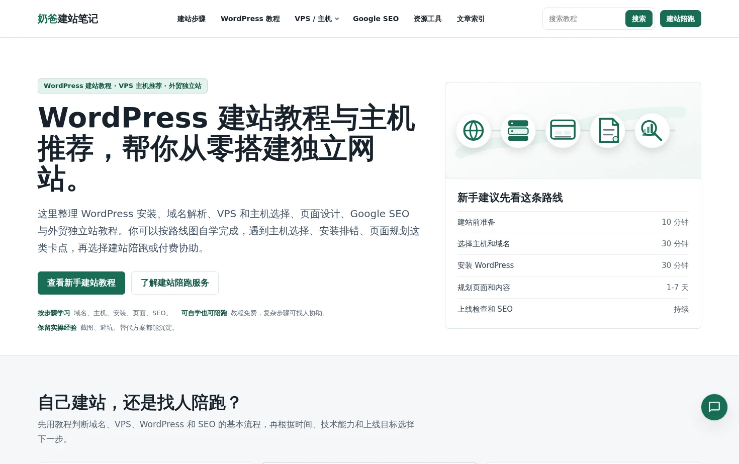 奶爸建站笔记 页面快照